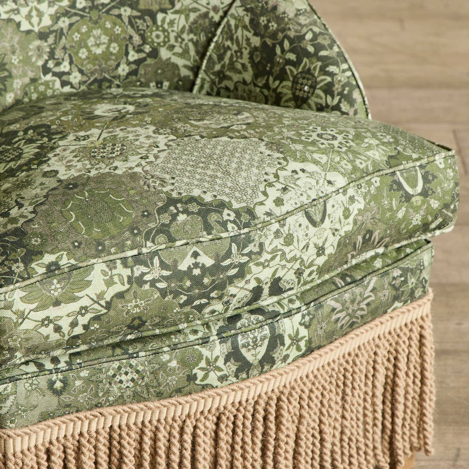 CASPAR Linen Fireplace Pull Up Chair - Modern Accent Armchair with Juniper Green Upholstery | Perfect for Living Room, Bedroom, or Reading Nook
