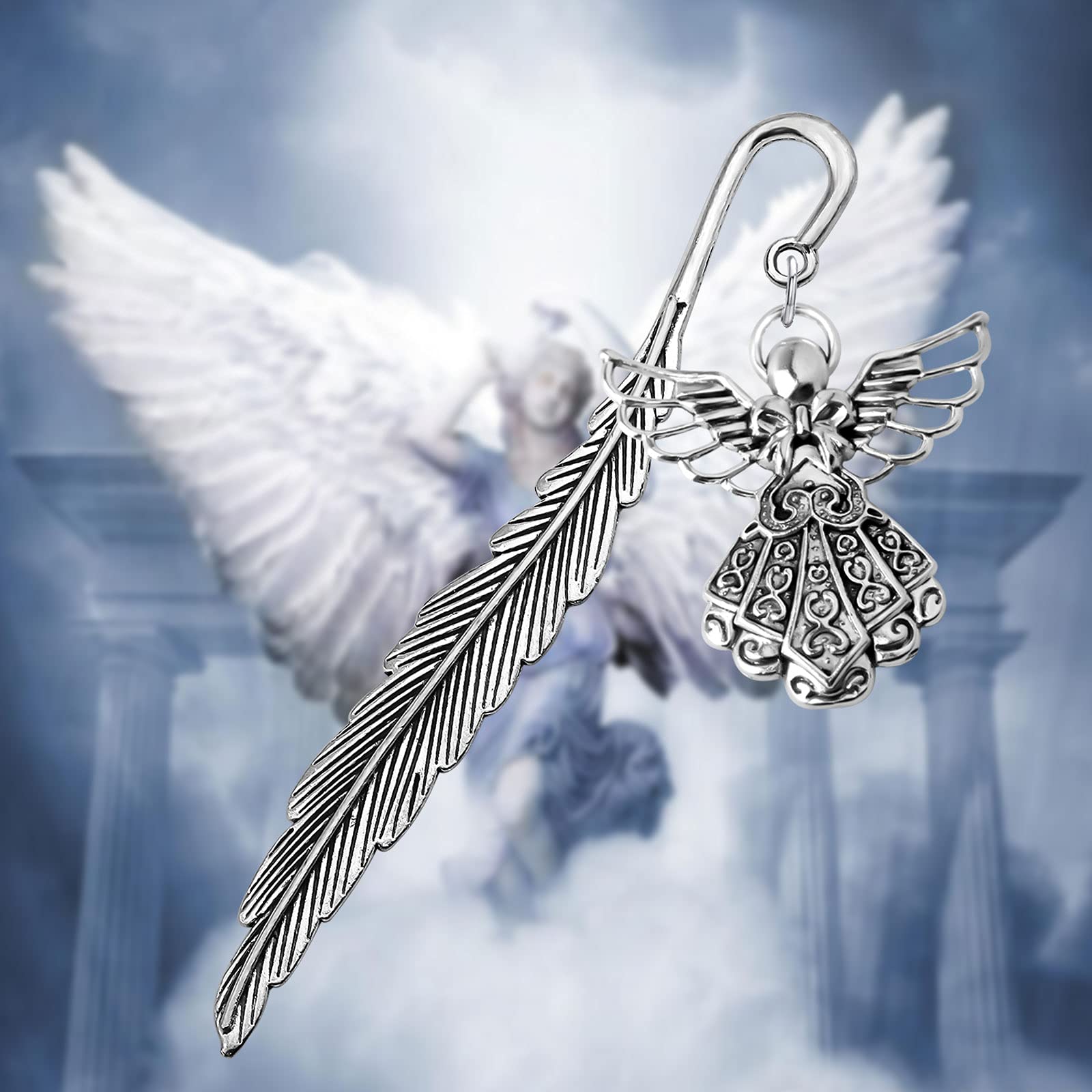 WSNANG Angel Metal Bookmark - Elegant Feather Design for Book Lovers, Religious Gift Idea - Perfect for Bible Study, Journaling & Reading Accessories