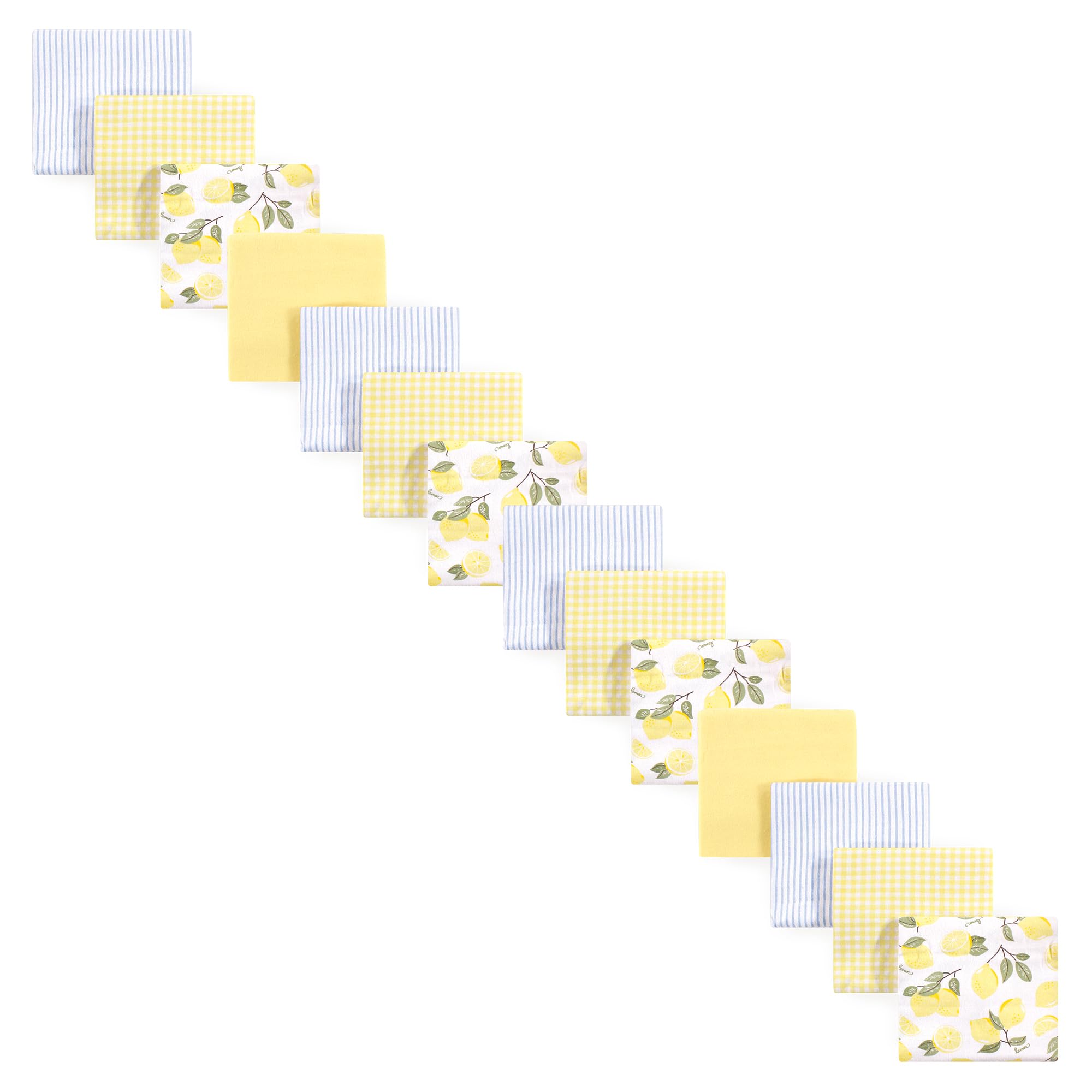 Hudson Baby Unisex Cotton Flannel Receiving Blankets Bundle Set - 14-Pack, Soft & Cozy Baby Blankets for Newborns, Infants & Toddlers - Perfect for Swaddling, Nursing, Stroller & Crib Use - Lemons Design, One Size