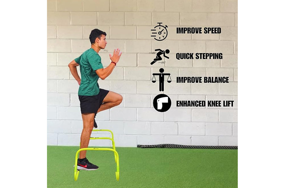 Adjustable Speed Training Hurdles for Track & Field - Warrior Sports Equipment for Sprint Drills, Agility Workouts & Football Practice