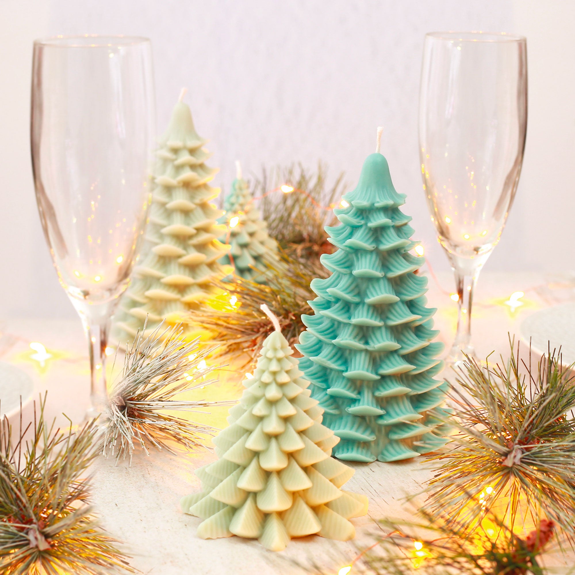 Christmas Tree Silicone Candle Mold - 9 x 15.2 cm (3.5 x 6 inches) for DIY Holiday Candles, Home Decor & Christmas Gifts