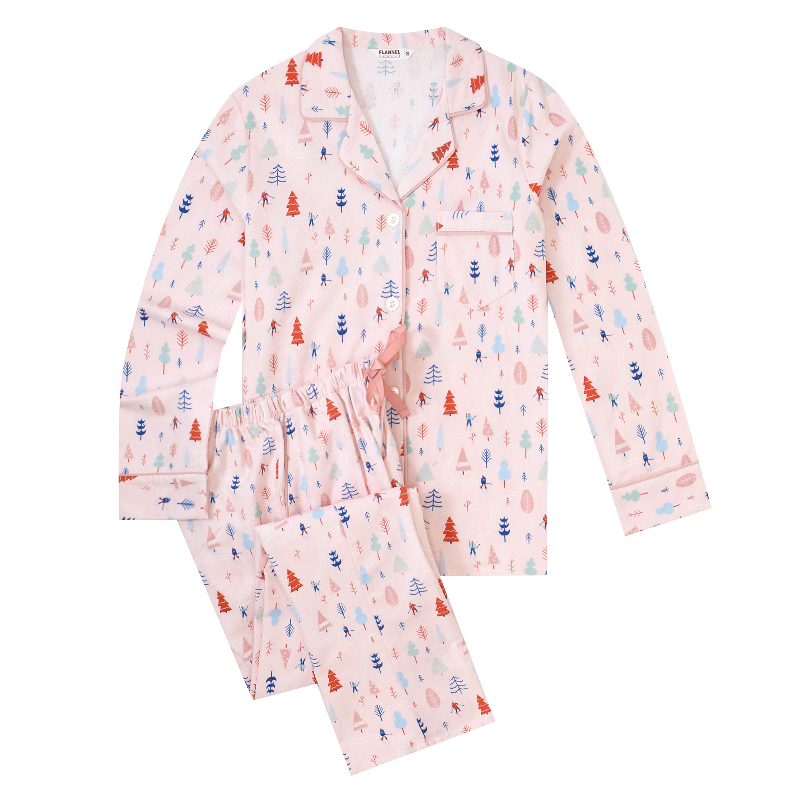 Women's 100% Cotton Flannel Pajama Set - Soft & Warm Winter Sleepwear for Women - Cozy Lounge Pajamas for Relaxing at Home or Sleepovers