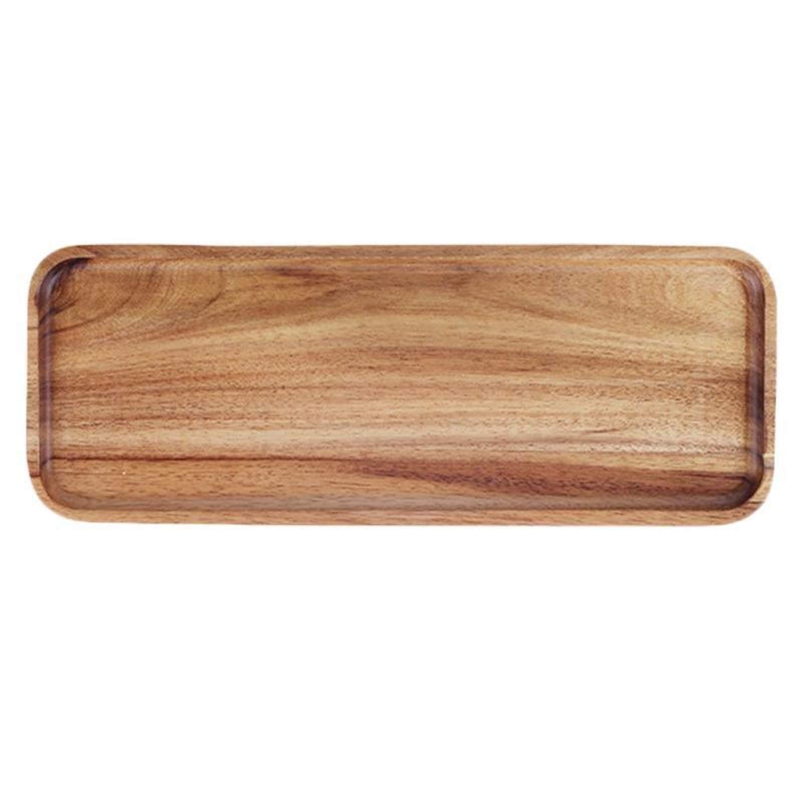 Stylish Acacia Wood Serving Tray - Modern Rectangle Fruit Bowl for Breakfast, Sushi, Snacks, Bread & Desserts | Perfect for Tea Parties, Dining Table Centerpiece & Kitchen Decor