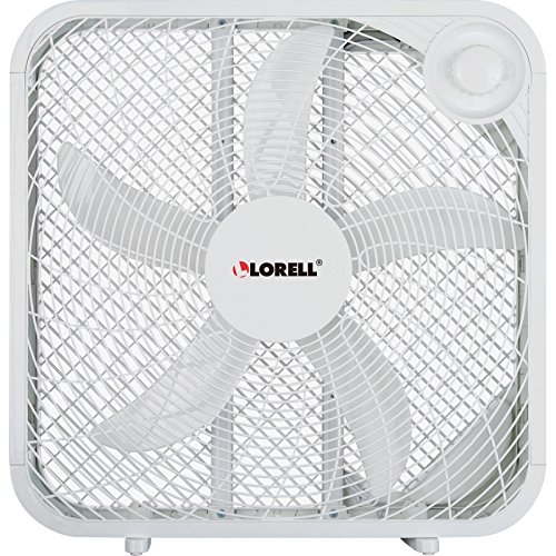 3-Speed White Box Fan for Home, Office & Dorm - Quiet Cooling with Adjustable Tilt - Perfect for Bedroom, Living Room & Garage Use