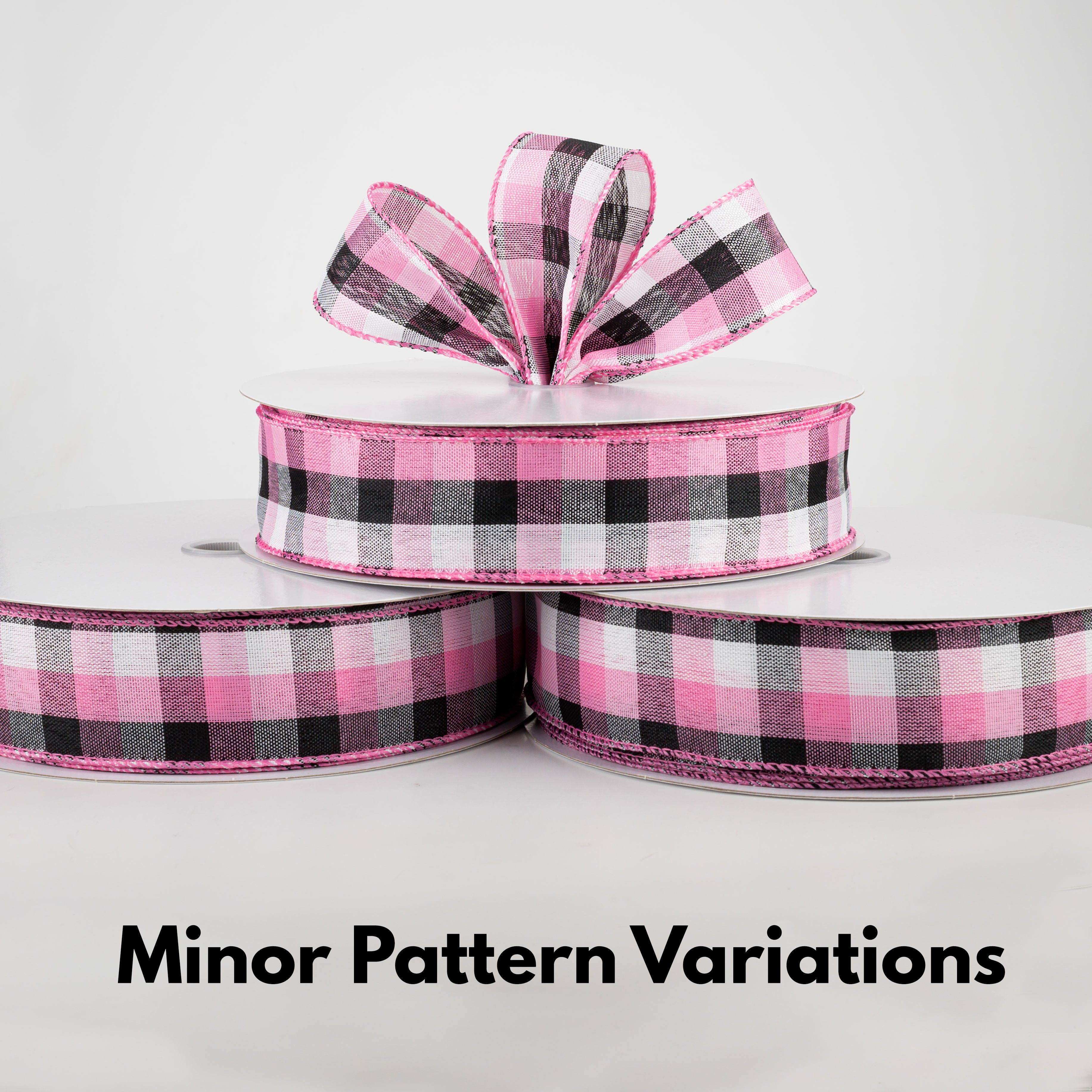 1.5 Inch Grosgrain Ribbon - Pink, Black, White (50 Yards) for Gift Wrapping, Crafts, Hair Bows & DIY Projects