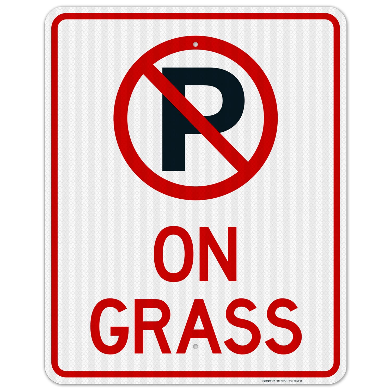 No Parking Sign - 24x30 Inches, 3M EGP Reflective .080 Aluminum, Fade Resistant, Heavy-Duty On-Grass Signage - Made in USA - Perfect for Parking Lots, Driveways & Restricted Areas