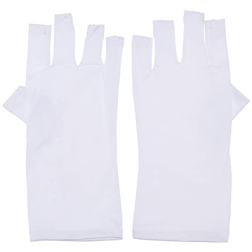 HEALLILY 2 Pairs UV Protection Gloves - Professional Anti-UV Fingerless Gloves for Gel Manicure & Sun Protection | Shield Hands from UV Rays & Sunburn | Perfect for Nail Salons, Outdoor Activities & Driving