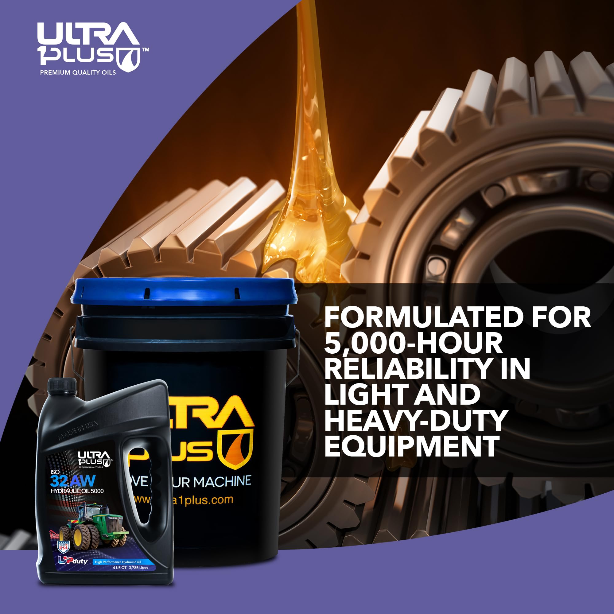 Premium AW ISO 32 Hydraulic Oil - 4 Gallon Box (AW32 Hydraulic Fluid) - Ideal for Tractors, Construction Equipment & Industrial Machinery