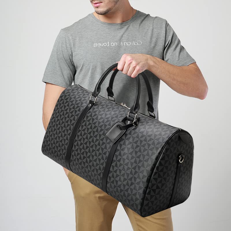 Premium Men's Leather Travel Duffel Bag - Large Capacity Weekender Tote for Gym, Vacation & Business Trips | Durable Carry-On Luggage for Workouts, Weekend Getaways & Business Travel