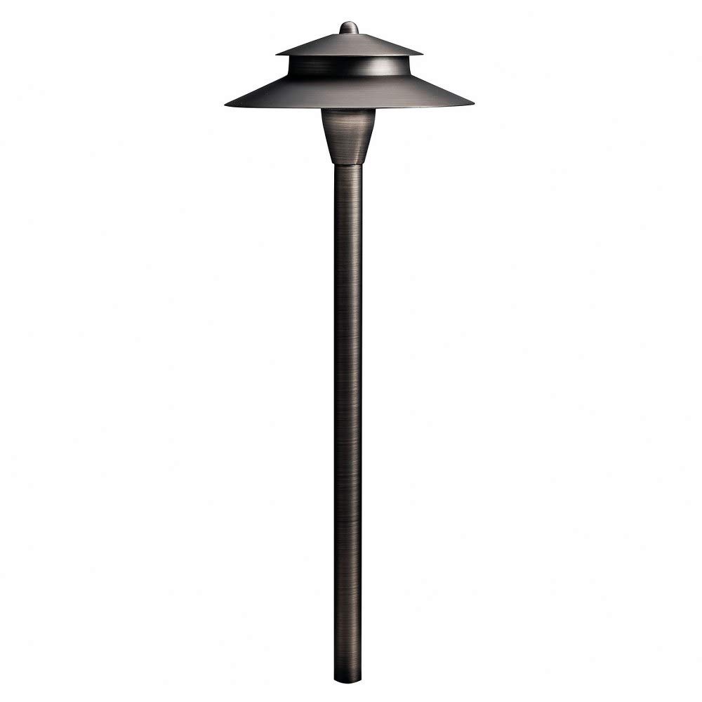 Kichler 15480CBR Single Light Outdoor Path Light in Centennial Brass Finish, 8.5 Inch - Perfect for Garden Walkways, Driveway Lighting, and Landscape Illumination