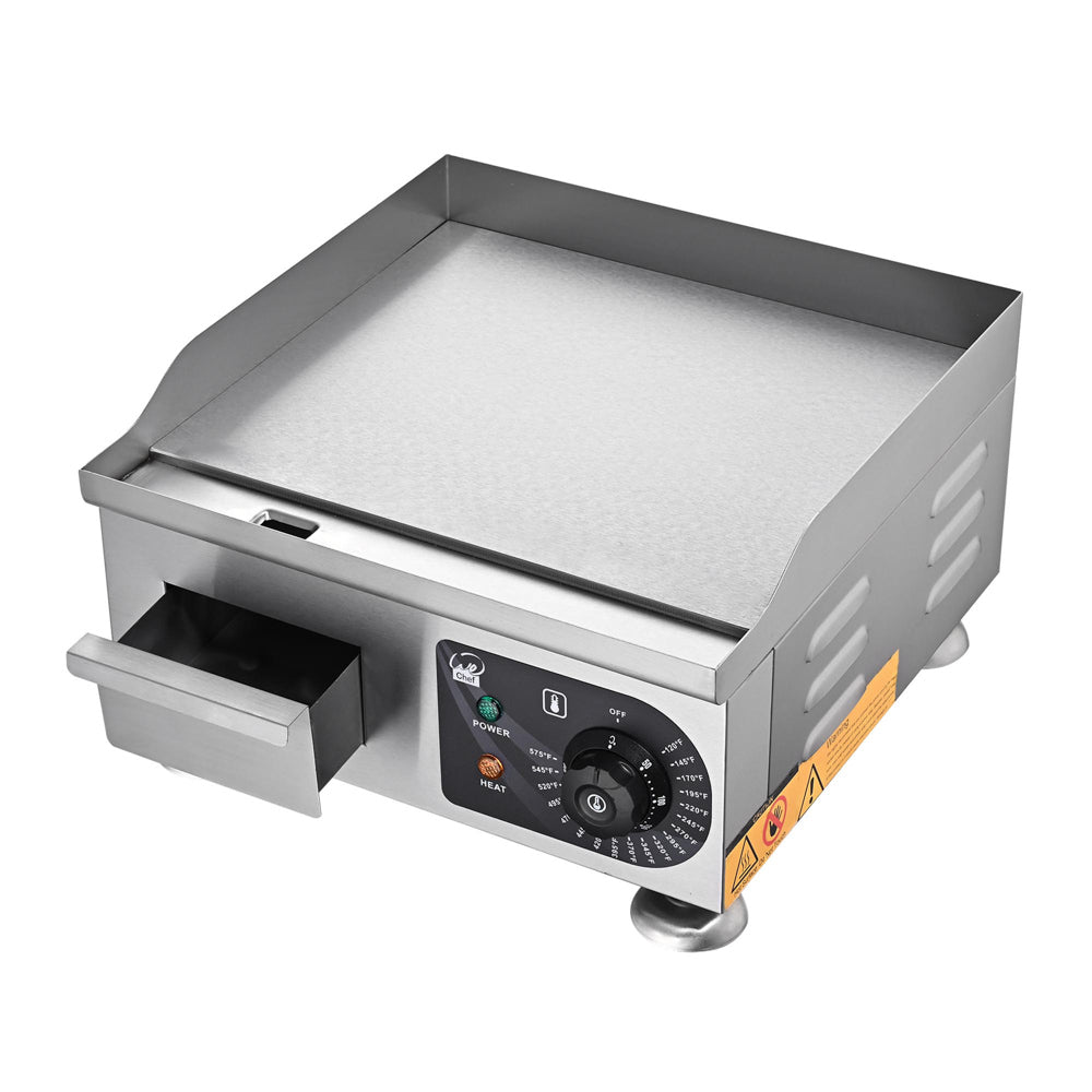 TheLAShop Electric Griddle Countertop Flat Top Grill - 14 Inch, 1500W, 110V - Perfect for Pancakes, Burgers & Breakfast Cooking at Home or Outdoor Camping