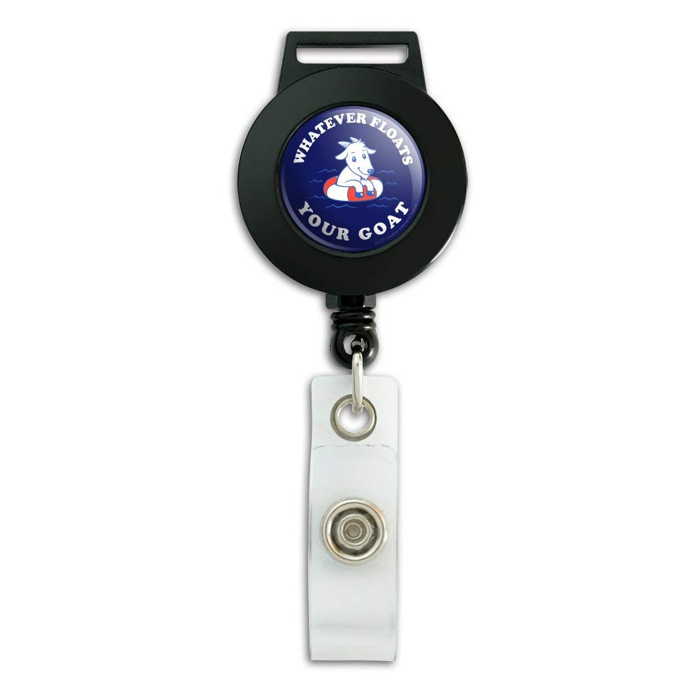 Funny Goat Boat Lanyard - Retractable ID Badge Holder for Work & Events