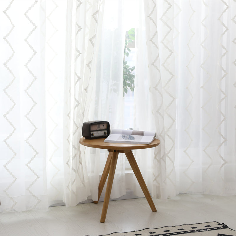 Aitana Airy Cotton White Sheer Custom Curtains & Drapes - Light Filtering Window Treatments for Living Room, Bedroom and Nursery