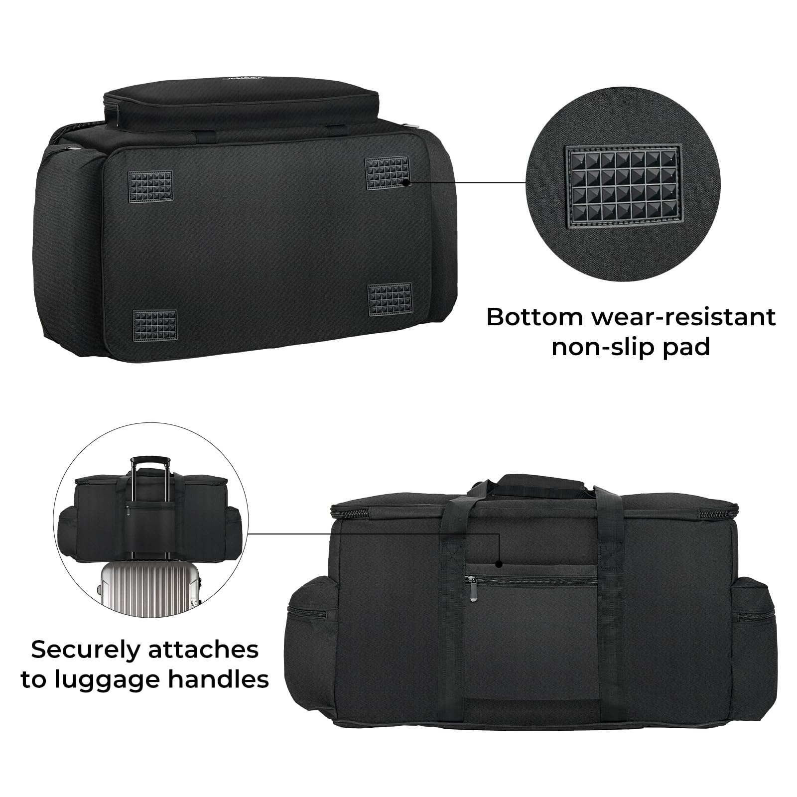 Vangoa DJ Cable Gig Bag - Large Durable DJ Equipment Bag with Thick Padding, 8 Detachable Dividers, 16