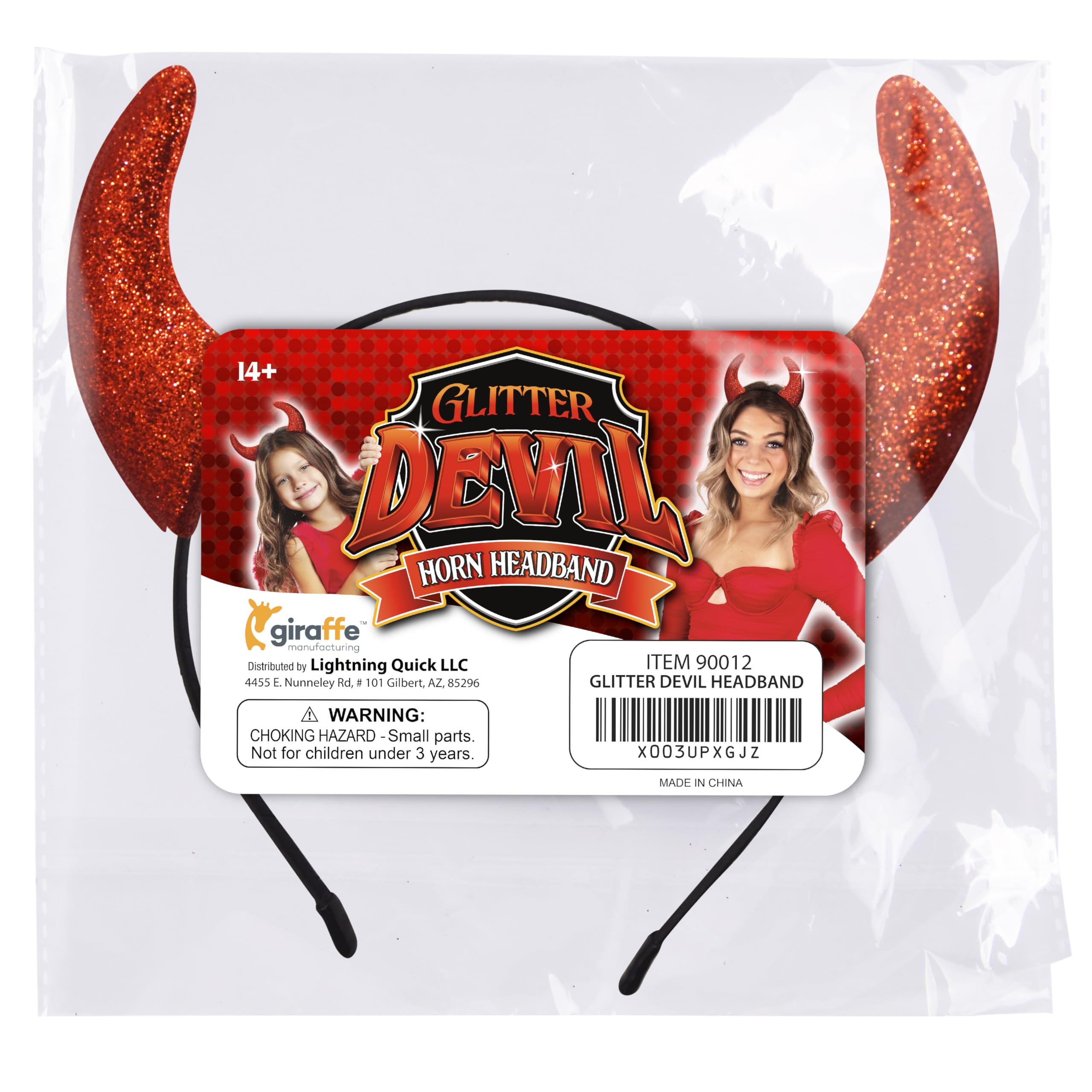 Red Glitter Devil Horns Headband for Women - Halloween Costume Accessories, Demon Horns Cosplay, Devil Outfit Party Supplies | Perfect for Halloween Parties, Cosplay Events & Themed Costume Nights