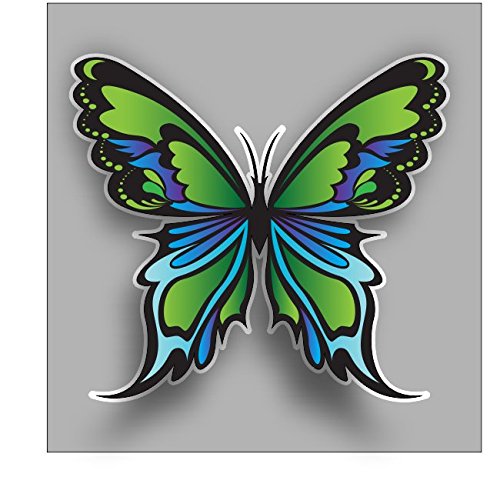 Beautiful Butterfly Greens & Blues Sticker/Decal - Waterproof Vinyl Decals for Laptops, Cars, Walls & DIY Crafts - Perfect for Home Decor, Scrapbooking & Gift Giving