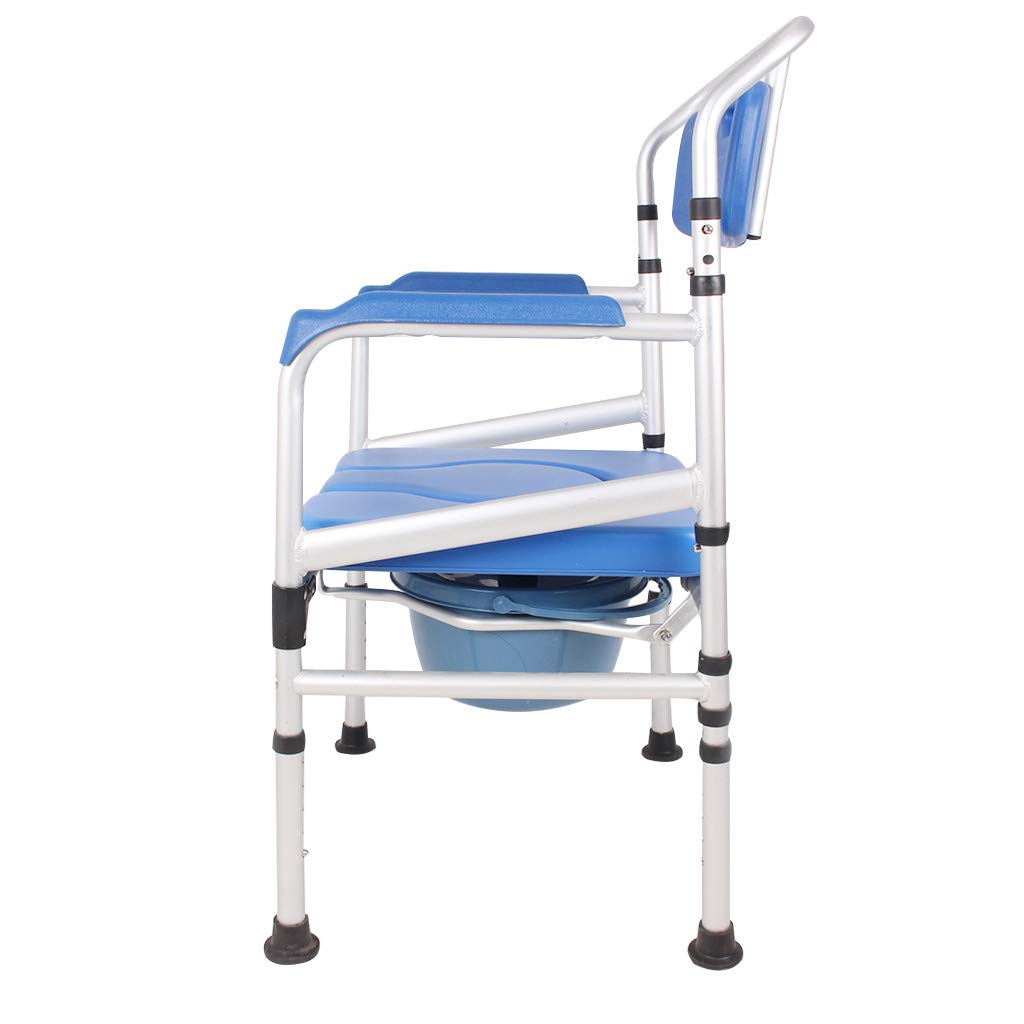 3 in 1 Adjustable Height Bath Toilet Chair - Deluxe Padded Shower Stool for Adults & Elderly, Bedside Commode Seat with Safety Handles - Ideal for Pregnancy, Post-Surgery Recovery & Home Care Use