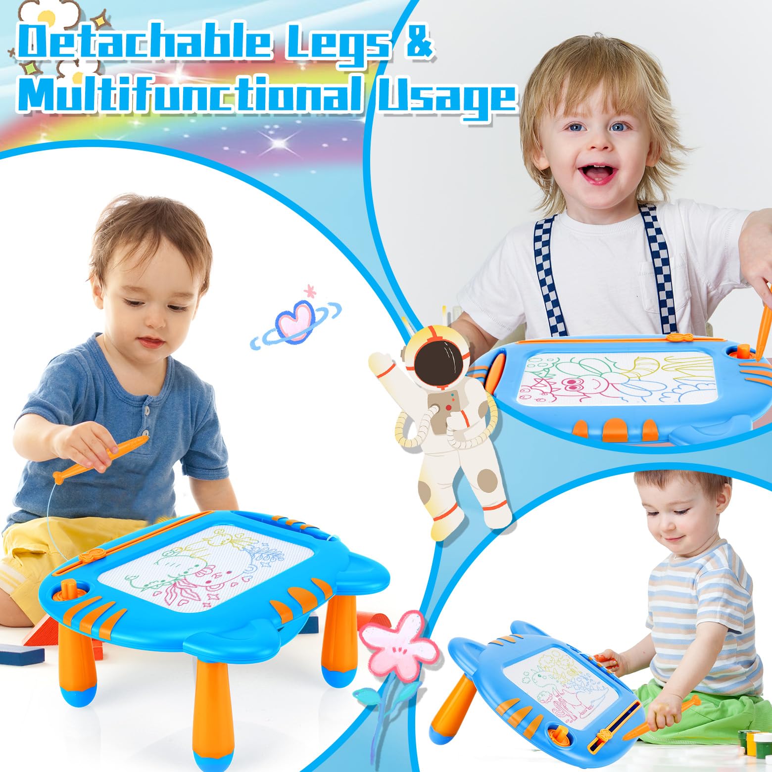 Magnetic Drawing Doodle Board for Toddlers 1-3 Years Old - Educational Learning Toy for Boys & Girls 18+ Months - Perfect Christmas Birthday Gift for Kids - Fun Creative Play at Home, Travel & Preschool