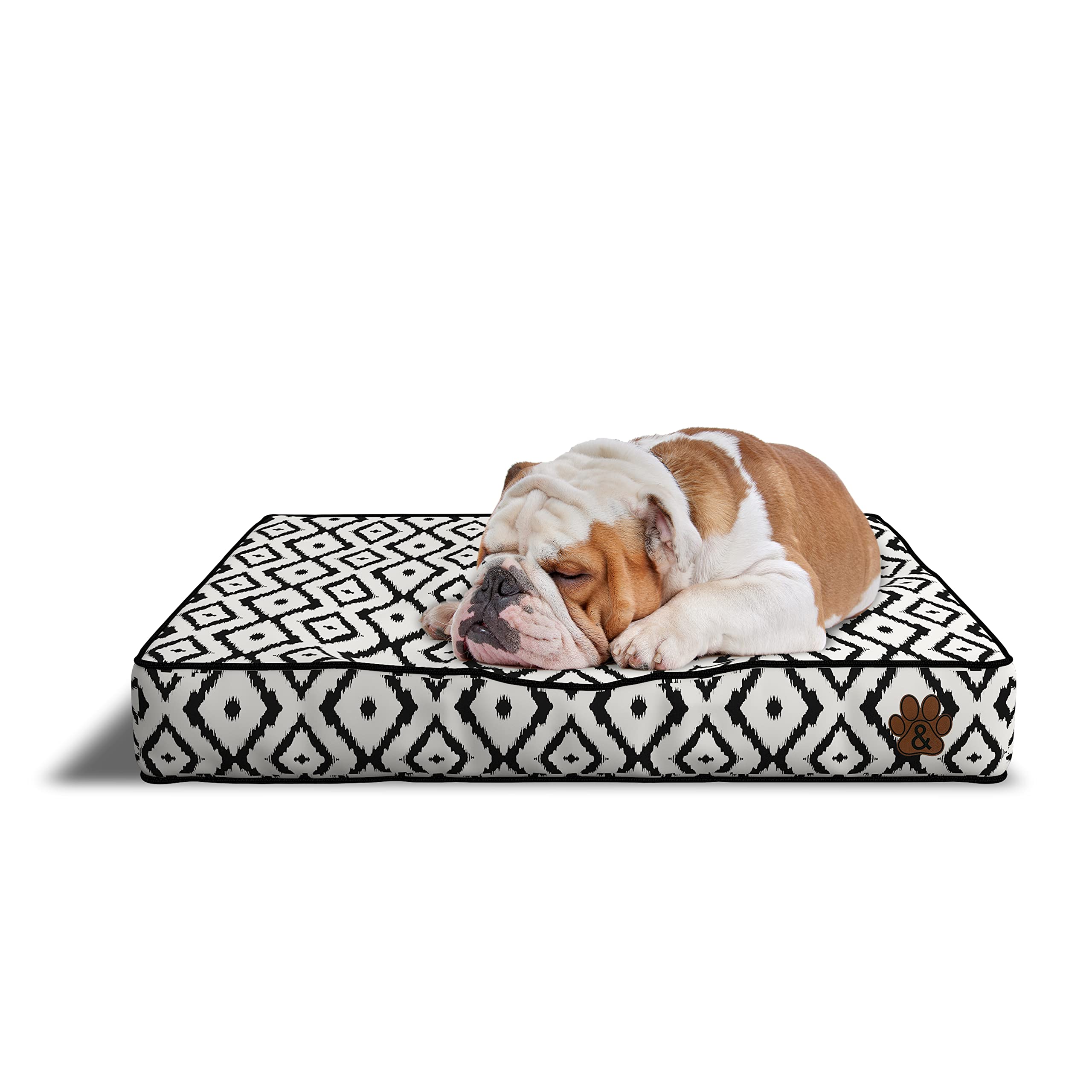 Premium Orthopedic Dog Bed for Large, Medium & Small Dogs - Soft Plush Pet Mattress with Removable Washable Cover, Waterproof & Non-Slip Bottom - Ideal for Crates, Floors & Home Use (Grey Paw Print, Small)
