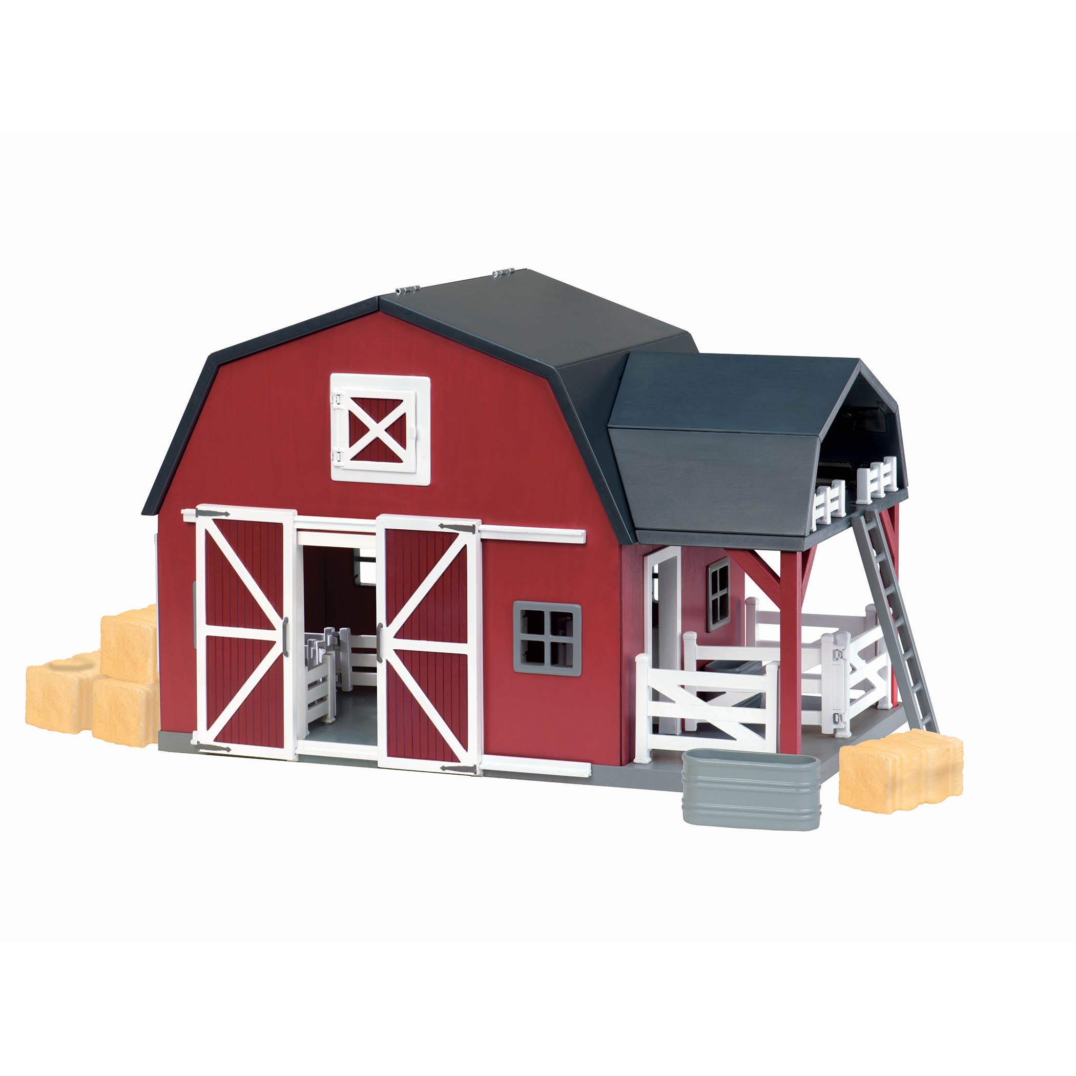 Battat Terra Wooden Animal Barn Toy Playset (20 Pc) & Realistic Farm Animal Toys Set (60 Pc) – Perfect for Kids Pretend Play, Farm-Themed Learning, and Montessori Educational Activities