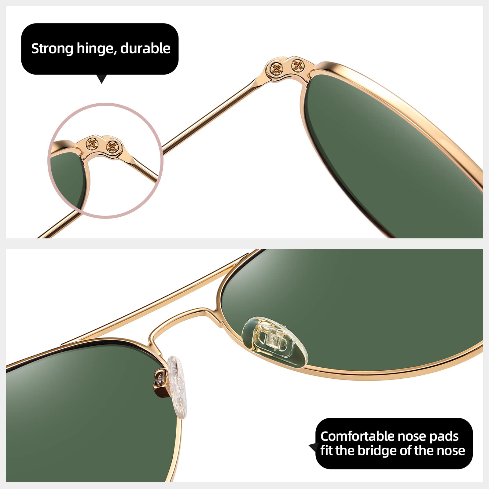MEETSUN Polarized Aviator Sunglasses for Men & Women - UV400 Protection, Metal Frame - Perfect for Driving, Outdoor Activities & Fashion Accessories
