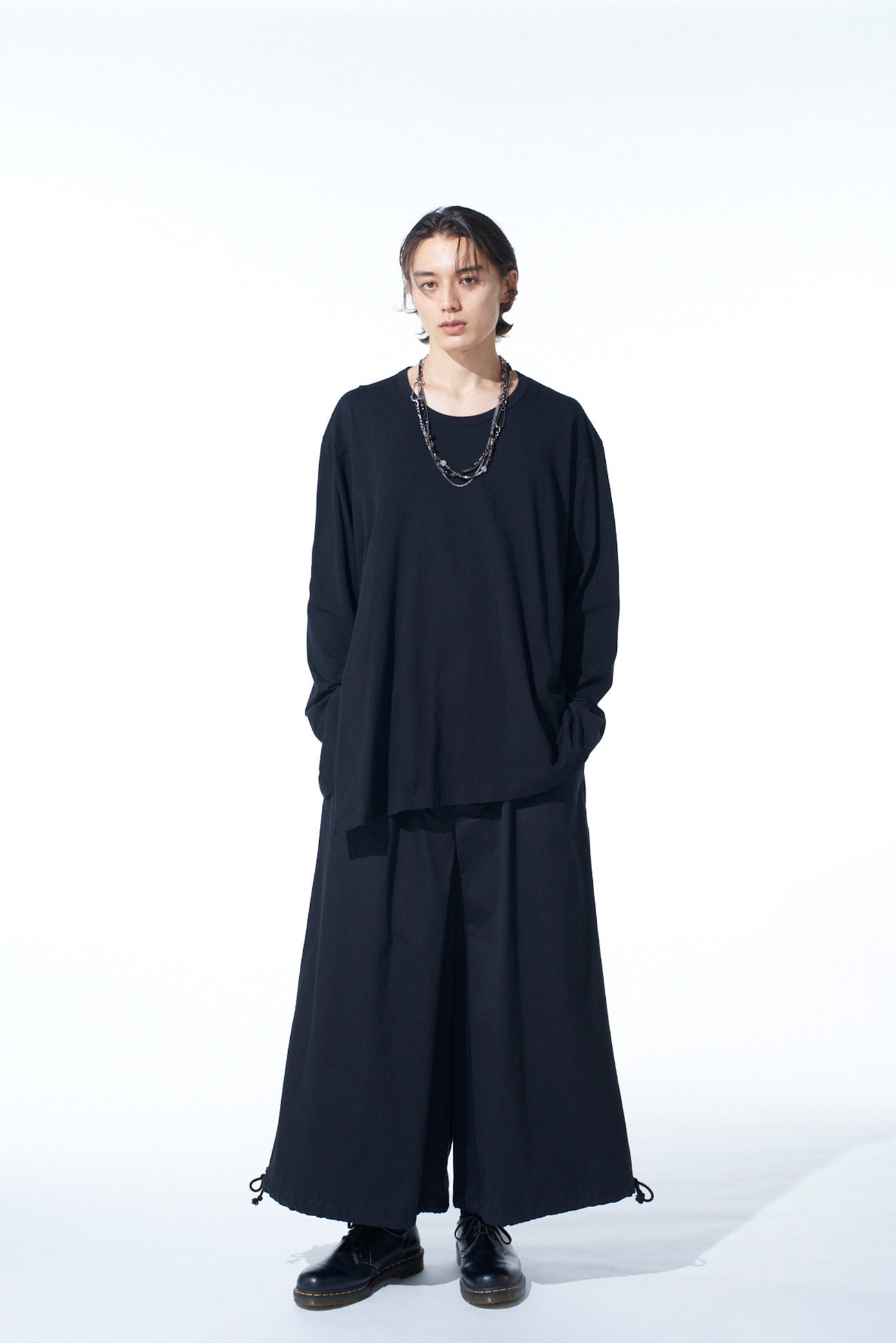 Soft Cotton Jersey Fabric Long Sleeve Draped T-Shirt for Women - Comfortable Casual Wear for Everyday Outfits & Layering