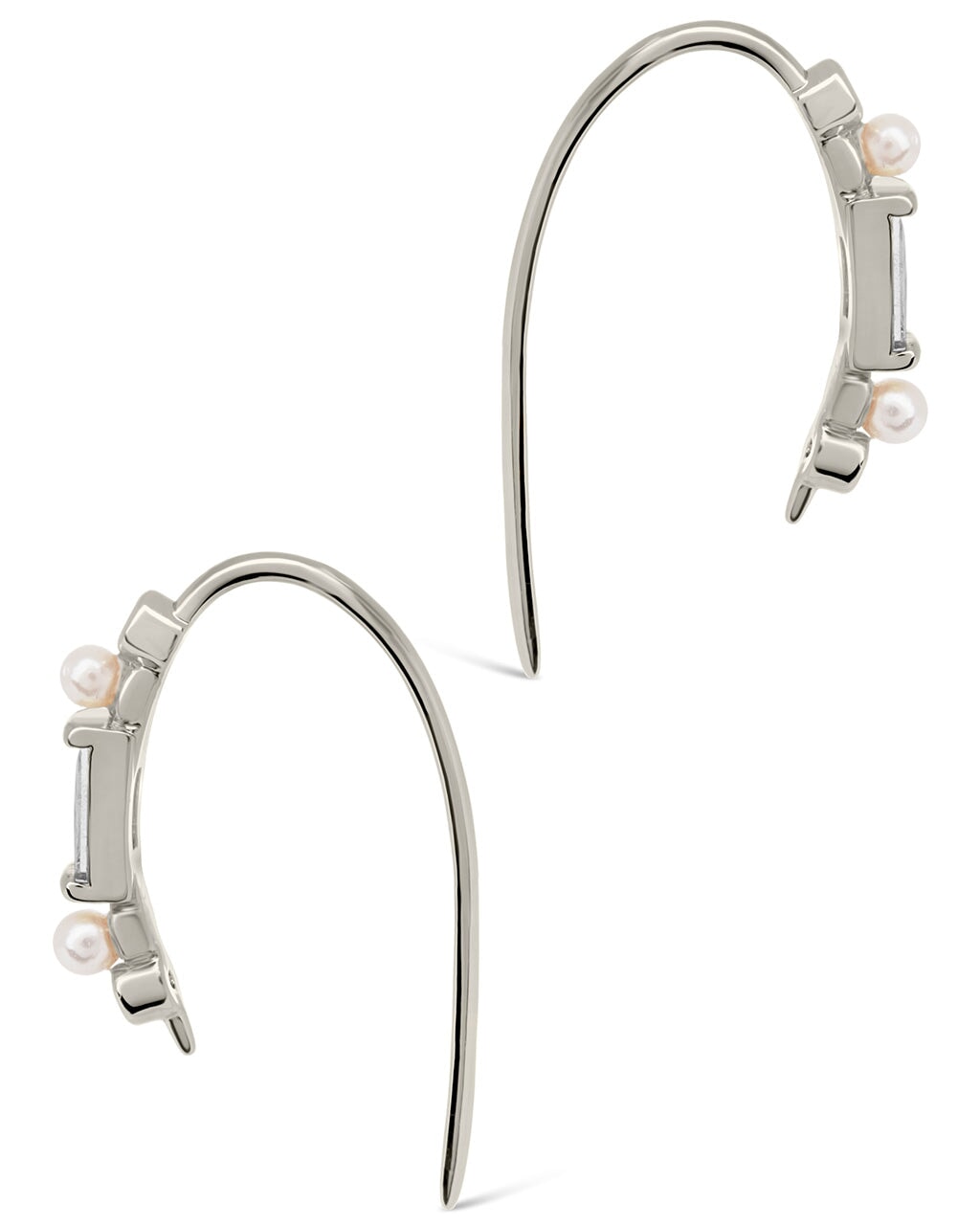 Nadia CZ & Pearl Threader Earrings for Women - Elegant Dangle Drop Earrings for Party, Wedding & Everyday Wear