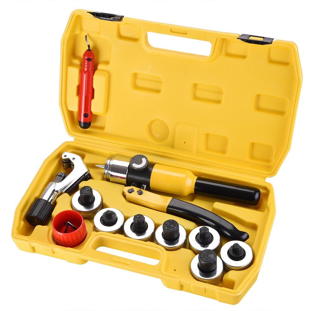 Yescom Hydraulic Swaging Tool Kit - 7 Lever Tube Expander & HVAC Bender with Carrying Case | Professional Pipe Flaring for Plumbing, Refrigeration & Automotive Repair