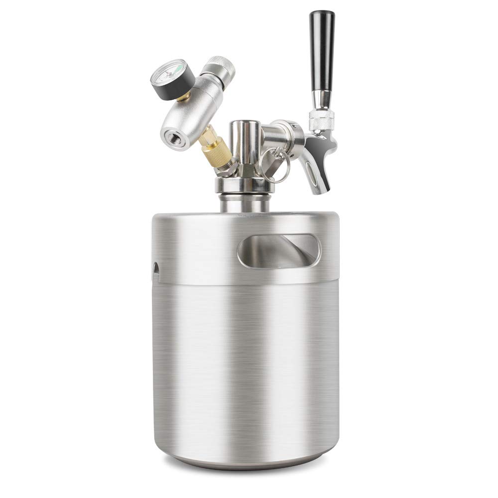 Portable 2L/0.5Gal Mini Beer Keg Dispenser Kit with Faucet - Pressurized Home Brewing System for Craft Beer, Perfect for Camping, Picnics & Backyard Parties