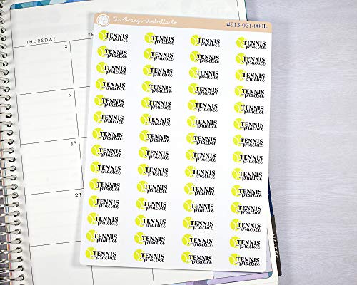 Tennis Practice Tracker Stickers - Icon Planner Stickers for Practice Tracking, Perfect for Tennis Players & Coaches (E-010) - Use for Training Logs, Fitness Journals & Sports Planners (#913-021-000L-WH)
