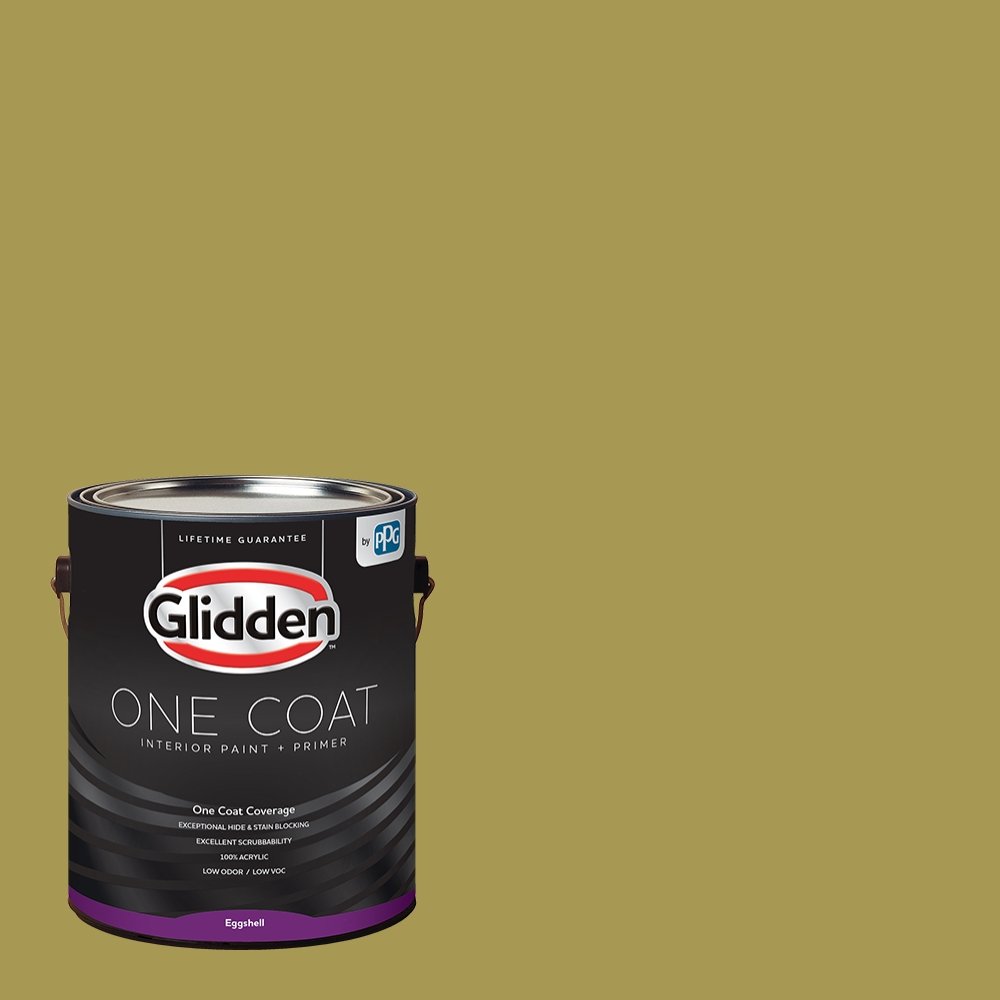 Glidden Interior Paint + Primer in Gremlin Green - One Coat Coverage, Eggshell Finish, 1 Gallon - Perfect for Living Rooms, Bedrooms & Home Offices