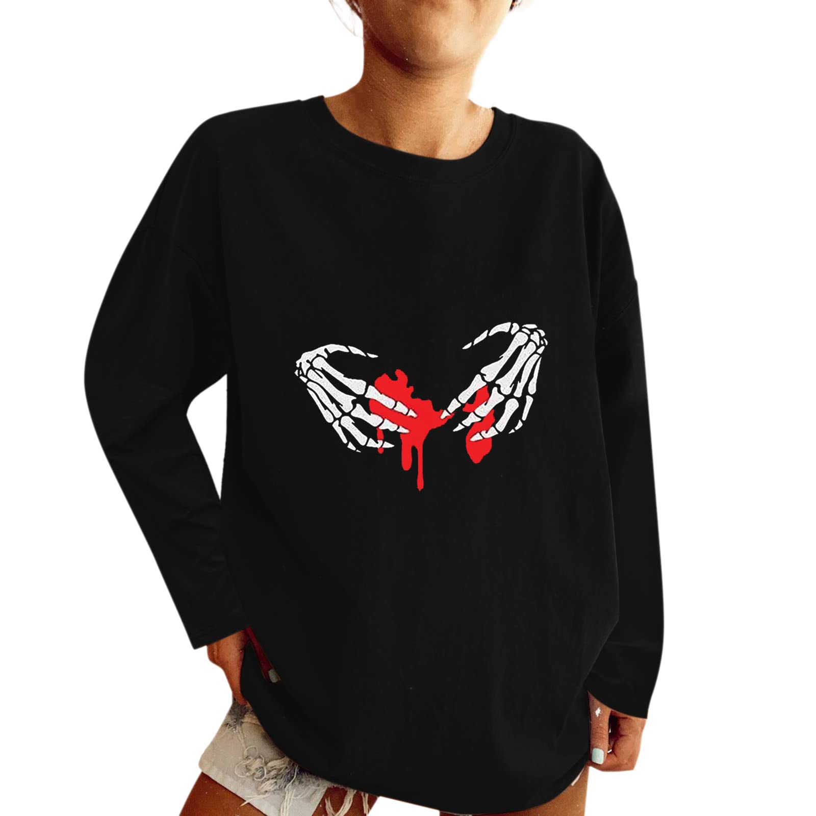 Women's Casual Loose Fit Long Sleeve Hoodless Crewneck Sweatshirt - Soft Comfortable Pullover Top for Everyday Wear, Lounge, Workout & Street Style Fashion