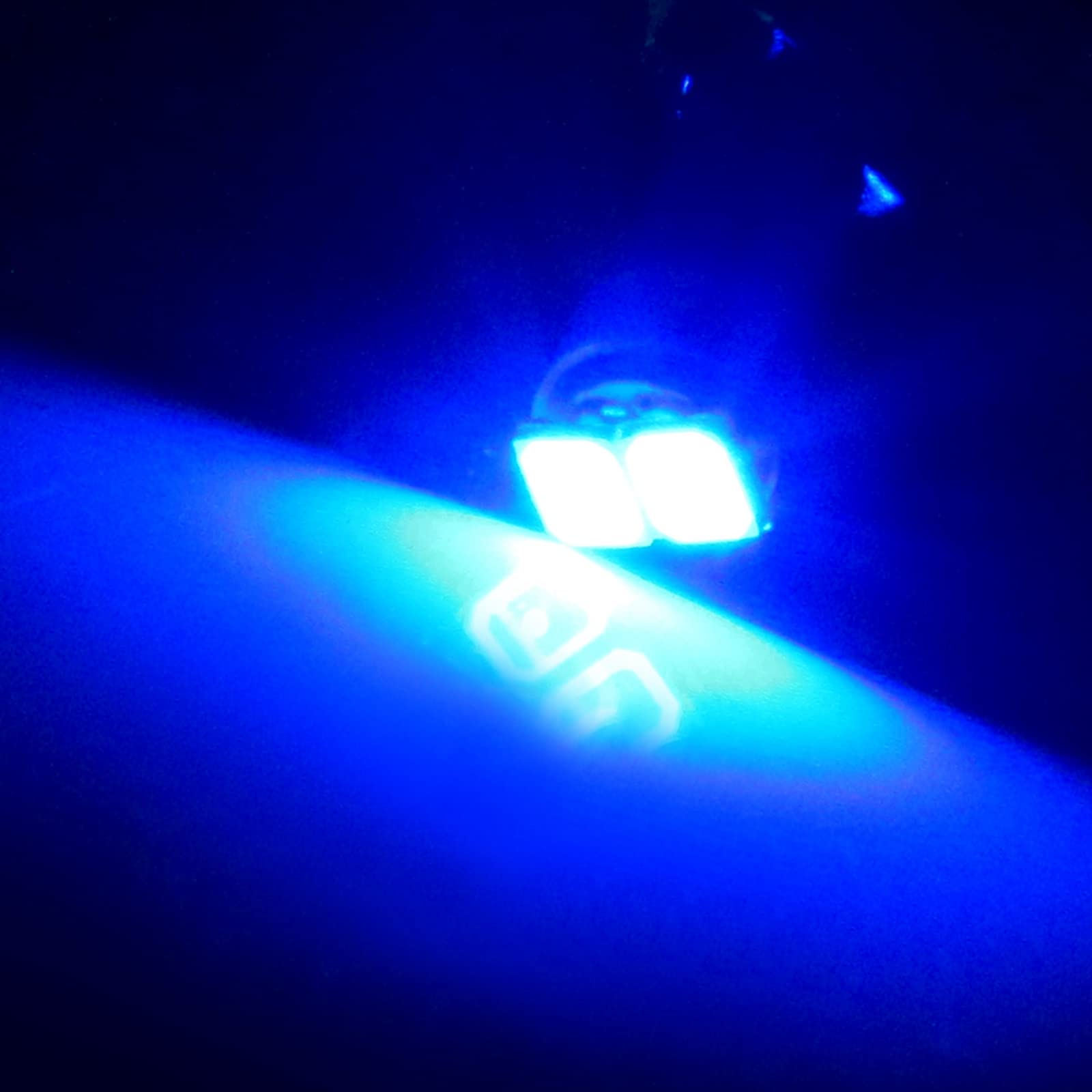 cciyu 20x T5 Ultra Blue LED Wedge Bulbs (58 70 73 74 Dashboard Gauge) - 2SMD Replacement Lights for Car Interior, Instrument Panel & Dashboard Lighting
