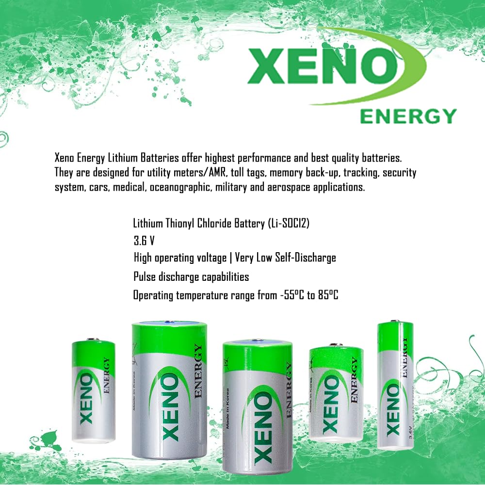 Xeno Energy XL-050F 1/2 AA 3.6V Lithium Battery - Long Lasting Power for Medical Devices, Security Systems & Industrial Equipment