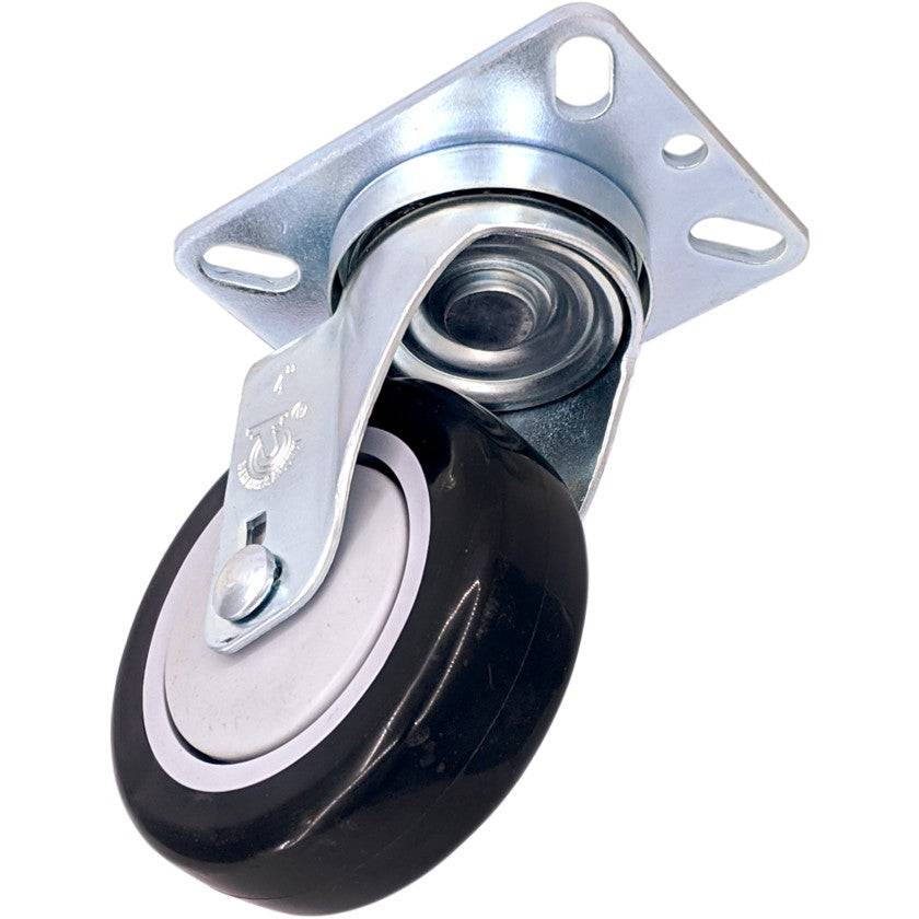 4 x 1-1/4 Inch Heavy Duty Polypropylene Swivel Casters - 350 lbs Capacity per Caster - Smooth Rolling Wheels for Carts, Furniture, and Industrial Equipment