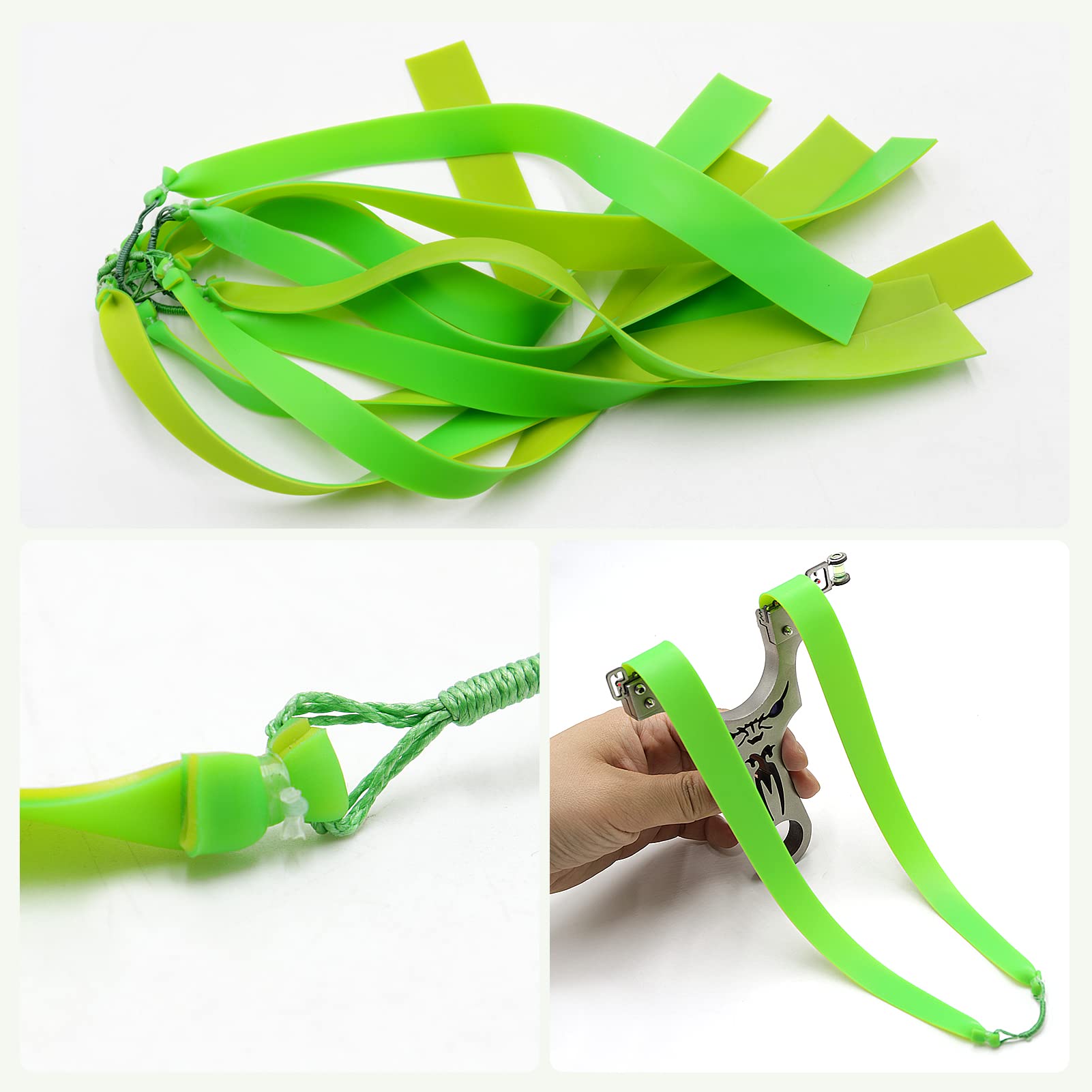 10Pcs 1mm Thickness High-Power Slingshot Bands - Flat Rubber Bands for Archery, Fishing & Hunting - Durable Replacement Bands for Slingshots & Catapults - Perfect for Outdoor Adventures, Target Practice & Survival Gear