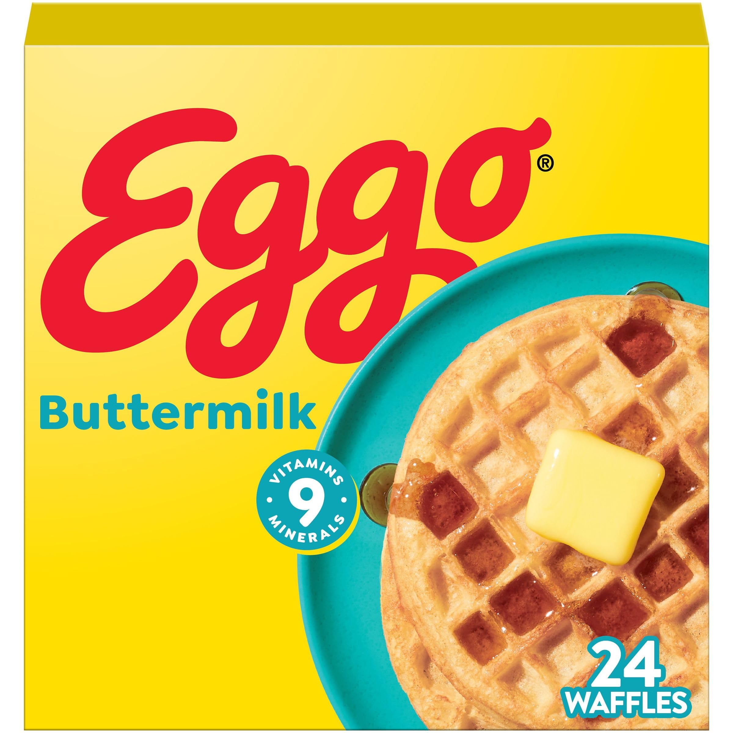 Eggo Frozen Waffles - Buttermilk Breakfast Food, Family Pack 29.6oz (24 Waffles) - Quick & Easy Morning Meal for Busy Families, Kids Breakfast, School Mornings & Weekend Brunch