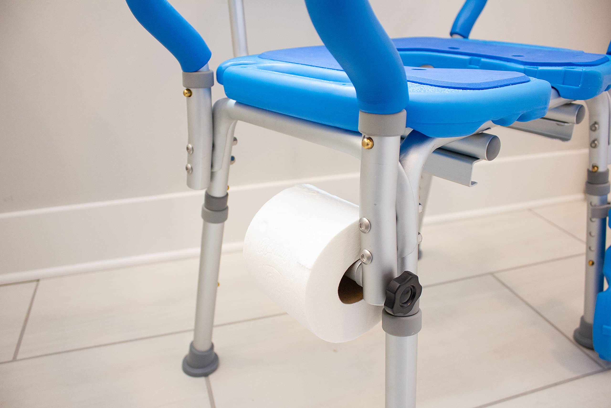 Platinum Health Samson Deluxe Bariatric 3-in-1 Shower/Bath/Commode Chair - 600lb Weight Capacity, Adjustable Height, Padded Seat with Cutout & Insert - Heavy Duty Mobility Aid for Elderly & Disabled (Home Care, Hospital, Rehab Use)