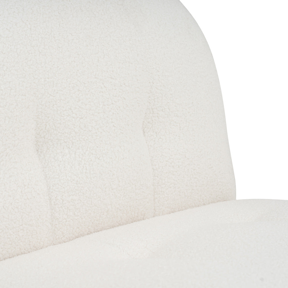 HELIA Boucle Lounge Chair in Off White - Modern Accent Chair for Living Room, Bedroom & Office - Cozy Upholstered Seating for Relaxing & Reading
