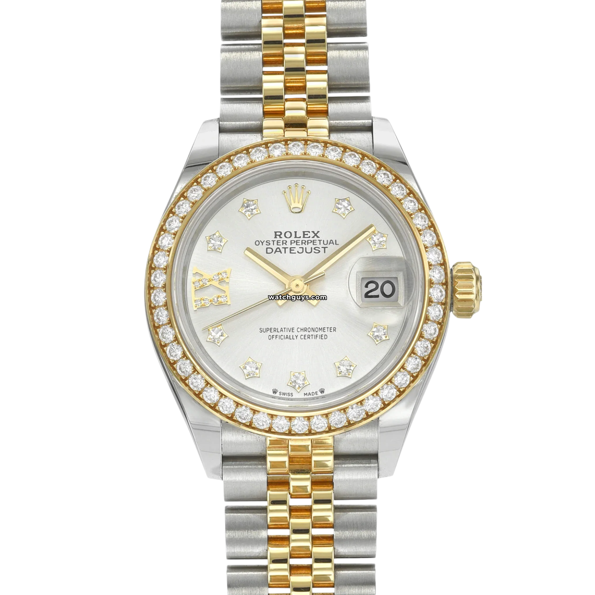 Rolex Datejust 279383RBR Silver Diamond Jubilee Watch - Luxury Diamond Bezel & Jubilee Bracelet - Perfect for Gifts, Weddings & Special Occasions
