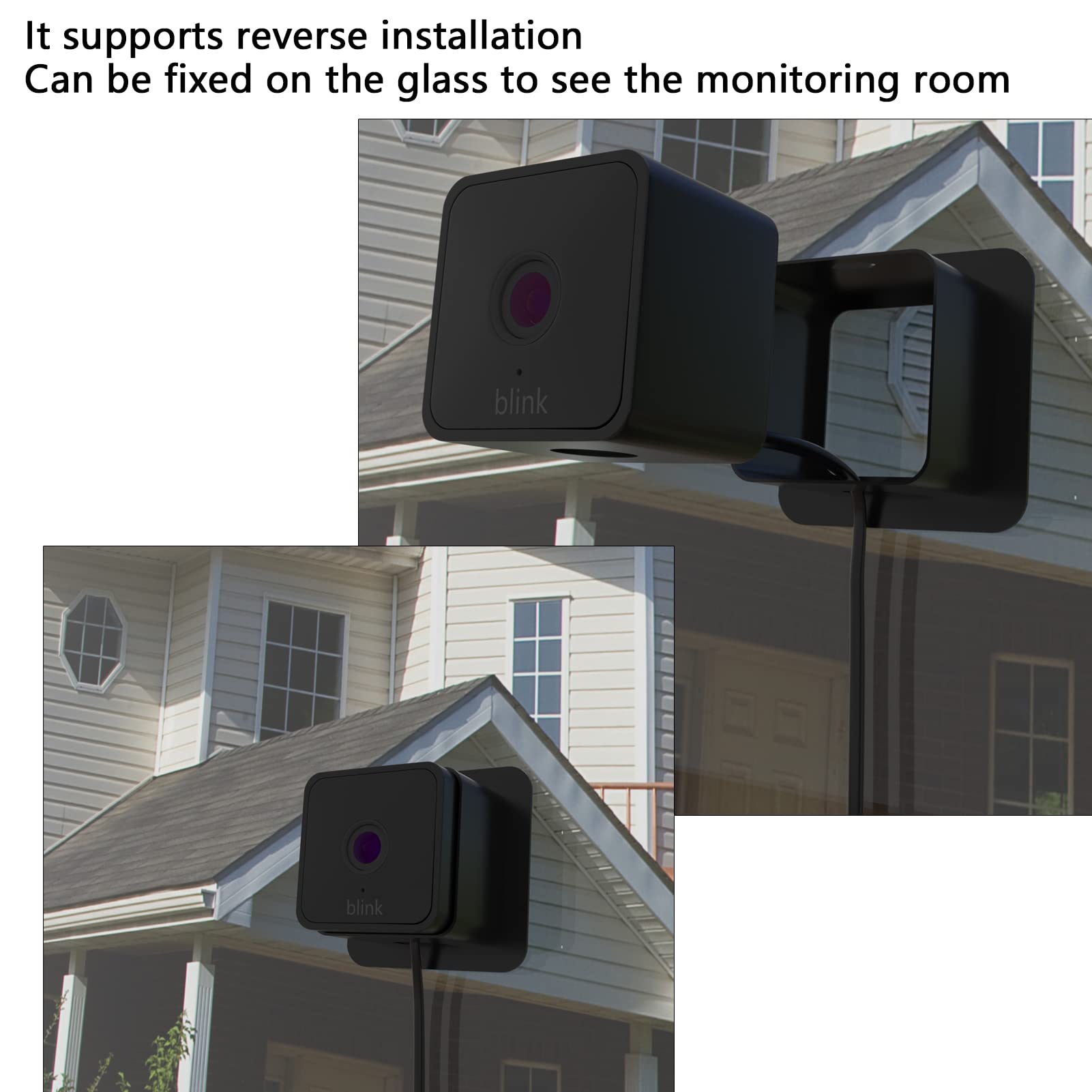2 Pack Blink Mini Window Mount - No Wiring Needed for Outdoor Security Camera, Easy Through Window Installation (Black) - Perfect for Home, Office & Apartment Surveillance
