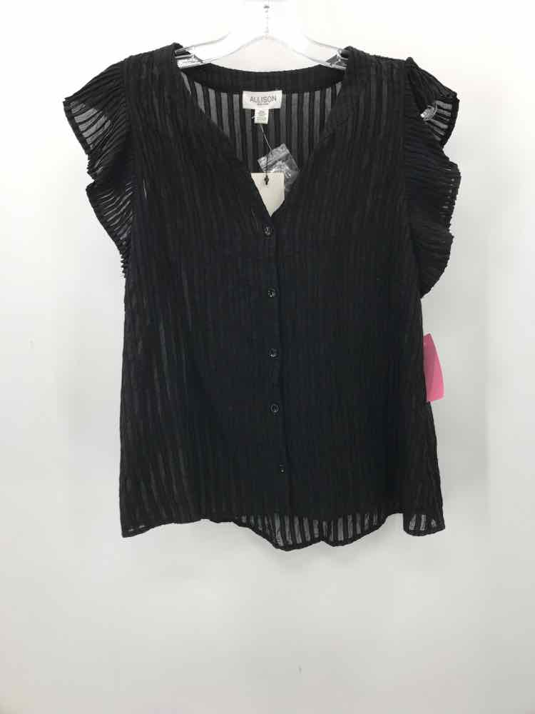 Vintage Allison New York Black Blouse Women's Size Medium - Perfect for Office Wear, Casual Outfits & Special Occasions