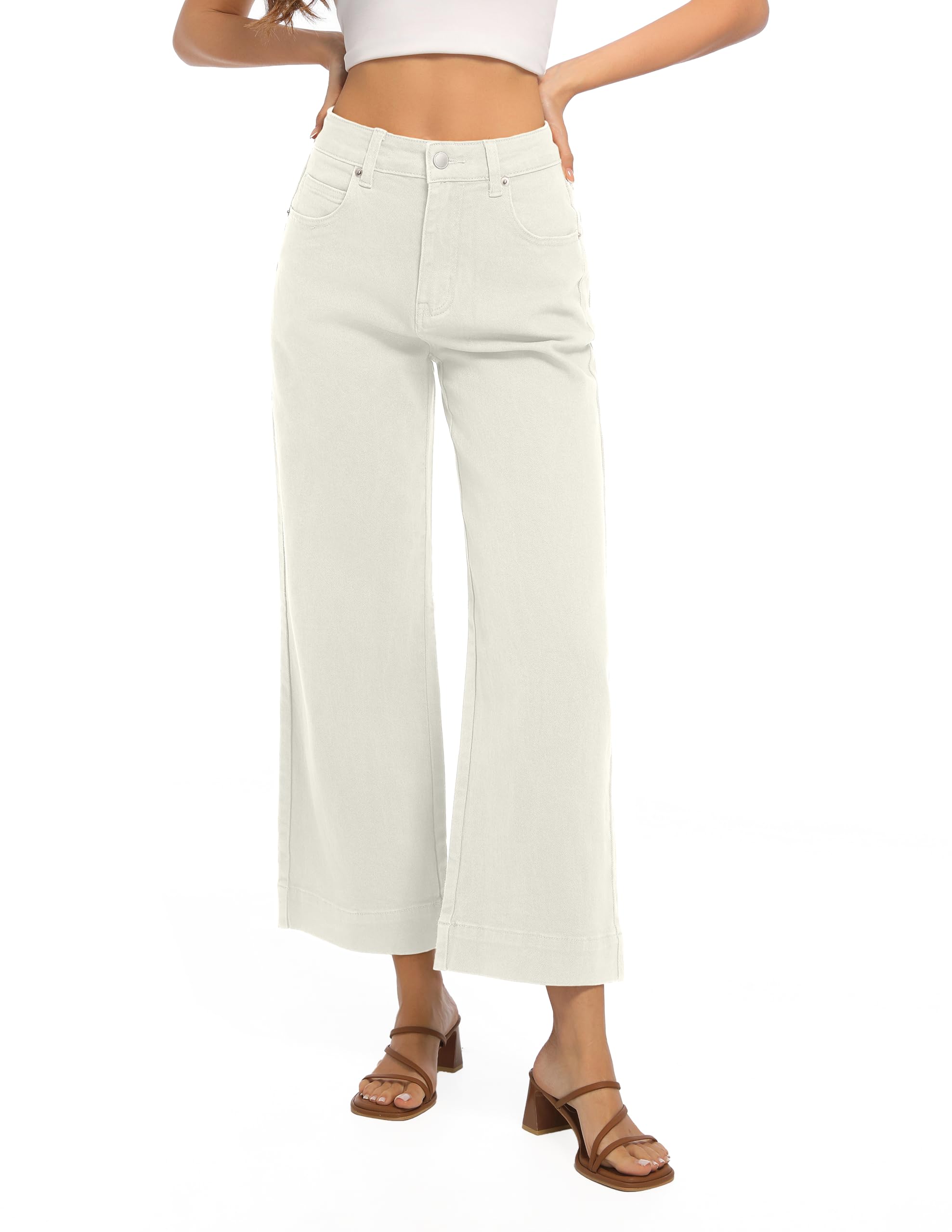 Women's High Waisted Stretchy Jeans - Wide Leg, Baggy, Loose Fit Trendy Denim Pants for Casual Wear & Street Style Outfits
