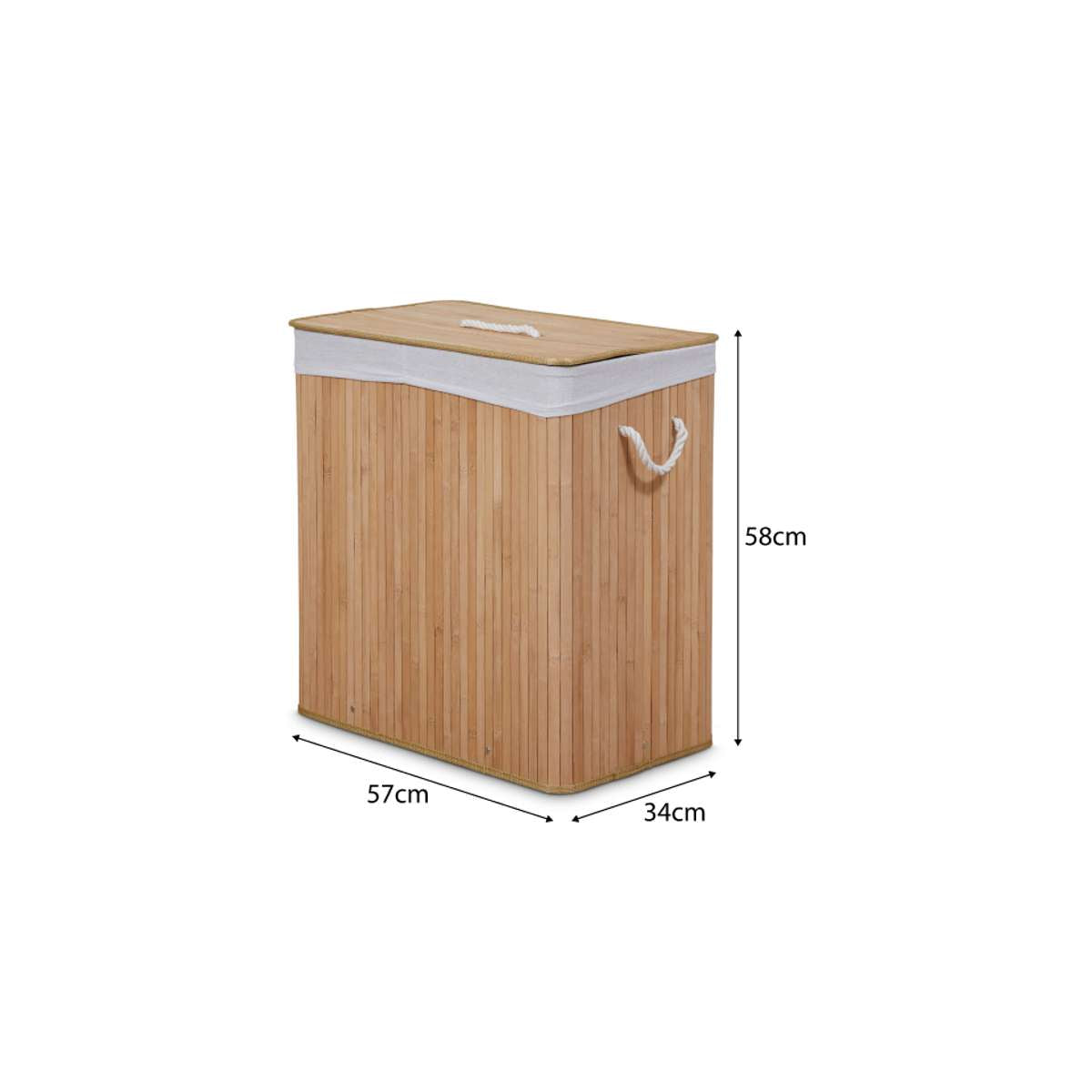 Kata Double Laundry Hamper - 2 Compartment Clothes Basket for Dirty & Clean Clothes - Perfect for Bedroom, Bathroom, Dorm & Laundry Room Organization