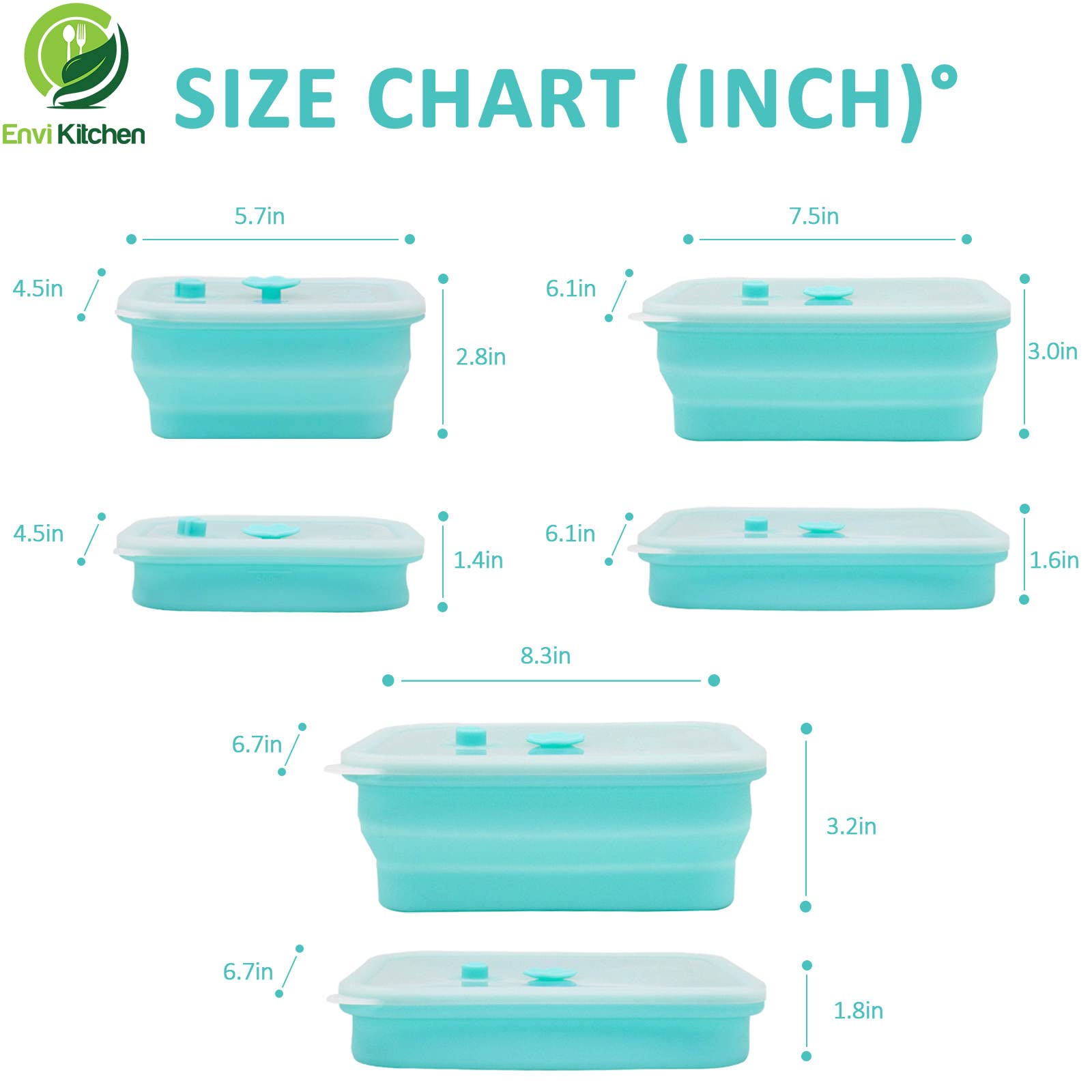 Airtight Food Storage Containers Set of 3 - Collapsible Silicone Kitchen Organizers for Snacks, Lunch & Pantry - Microwave, Freezer & Oven Safe | Perfect for Meal Prep, Leftovers & On-the-Go Snacking