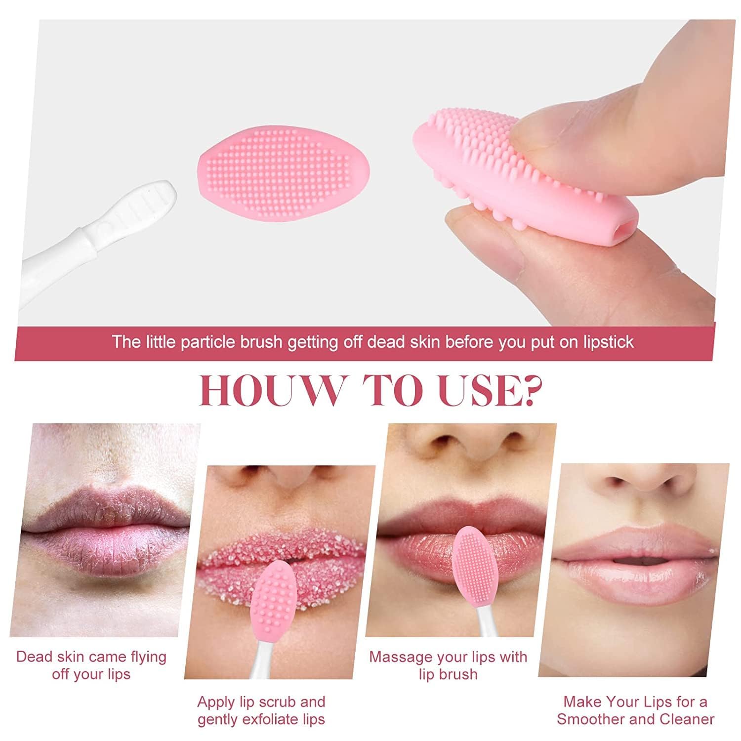 Giffy® Beauty Skincare - Silicone Face & Lip Exfoliator, Blackhead Remover & Nose Cleaner, Blemish Scrub Massager Brush (Medium, 2-Pack) - Perfect for Daily Skincare Routine & Spa Treatment at Home