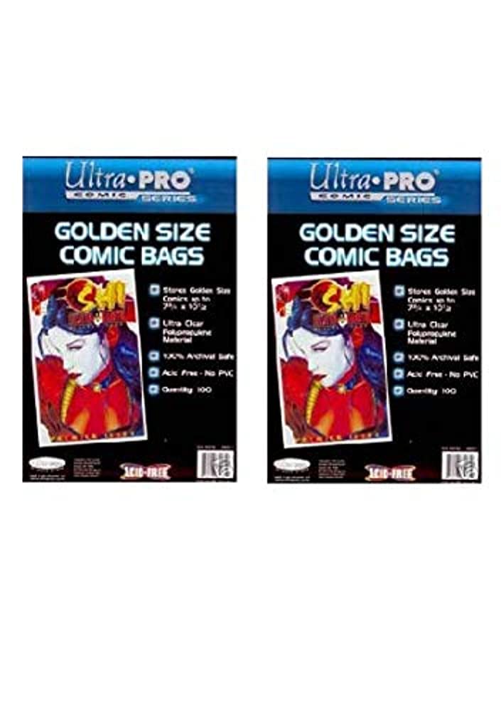 Ultra PRO Golden Age Comic Book Bags - 100 Pack Acid-Free Archival Protection for Collectible Comics | Perfect for Storage & Display of Vintage Comic Collections