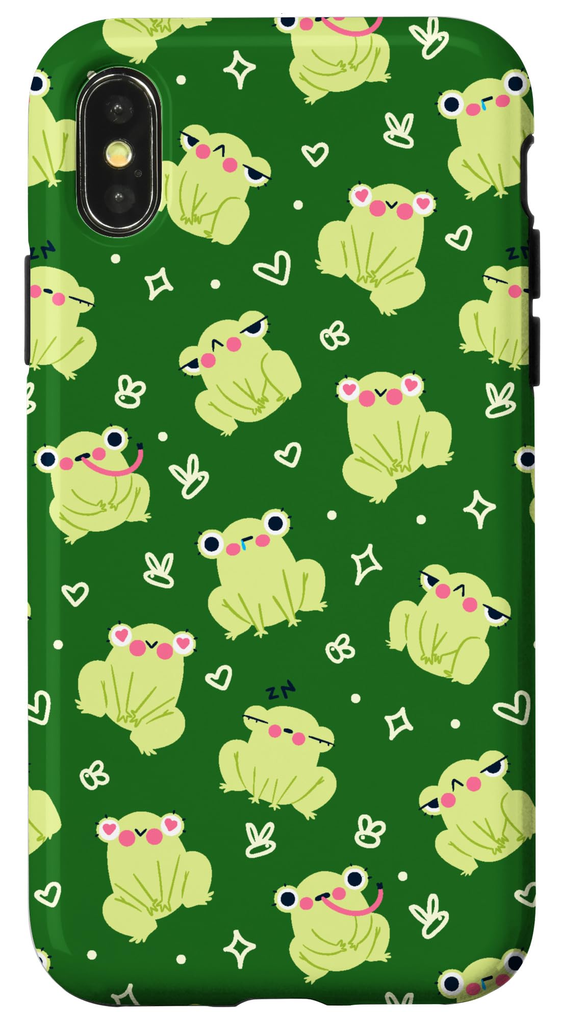 Premium iPhone X/XS Phone Case with Cute Frogs Pattern - Slim Protective Cover for Daily Use, Outdoor Activities & Travel