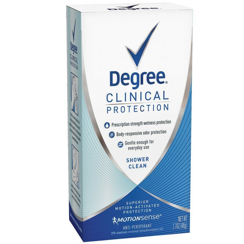 Degree Women Clinical Protection Anti-Perspirant Deodorant Shower Clean 1.7 oz (12 Pack) - Long-Lasting Odor & Wetness Protection for Active Women - Gym, Work & Everyday Use
