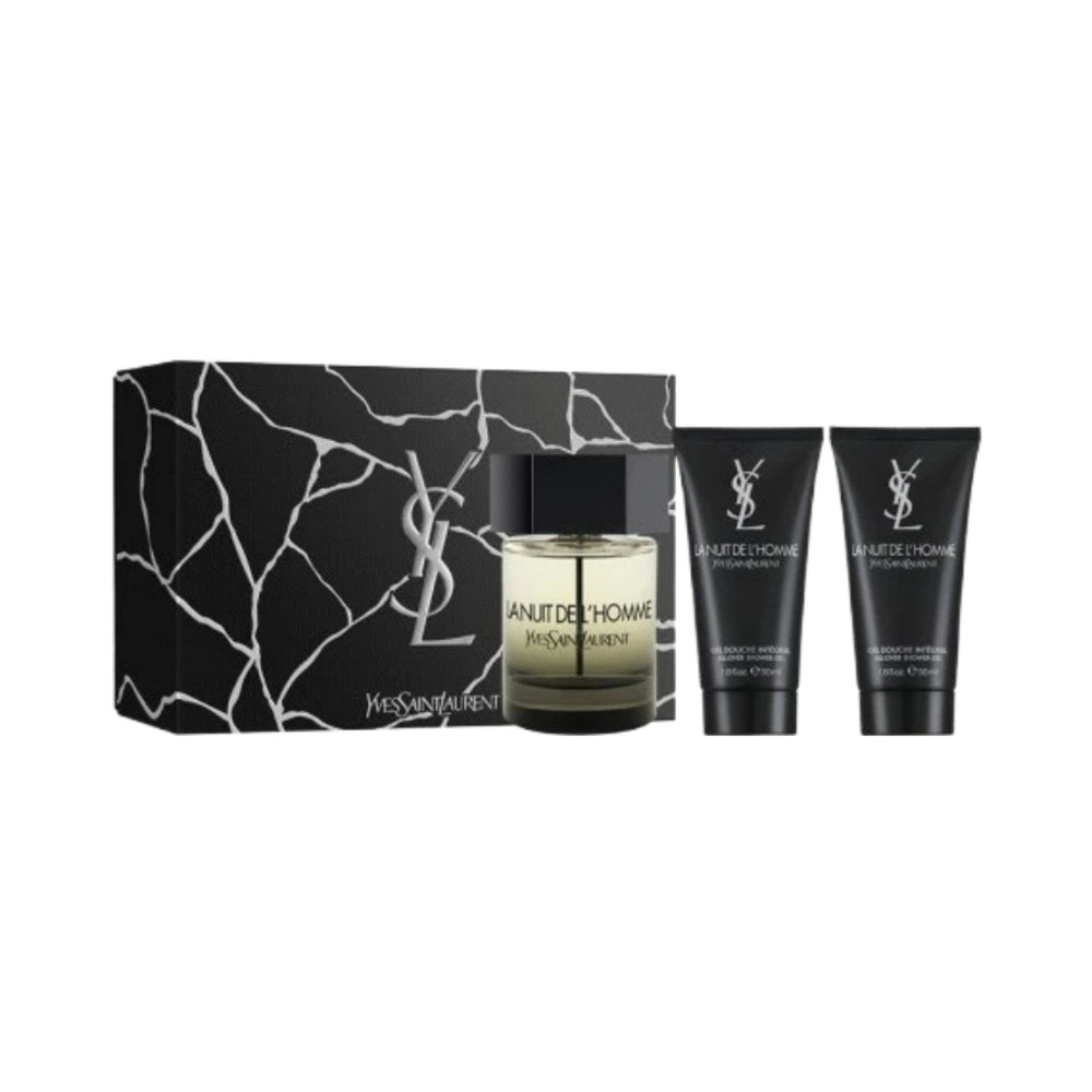 La Nuit De L'Homme 3 Piece Eau de Toilette Set - 100ml Fragrance for Men | Perfect for Date Night, Special Occasions & Evening Wear